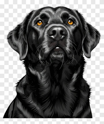 Black Labrador Retriever Portrait PNG