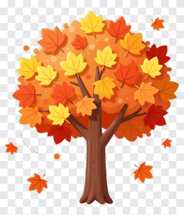 Colorful Tree With Autumn Leaves PNG
