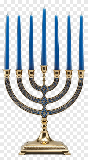 Menorah With Blue Candles PNG