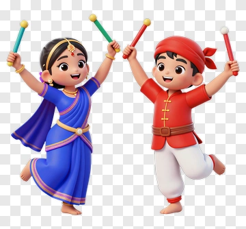 Cartoon Children Celebrating With Drums PNG