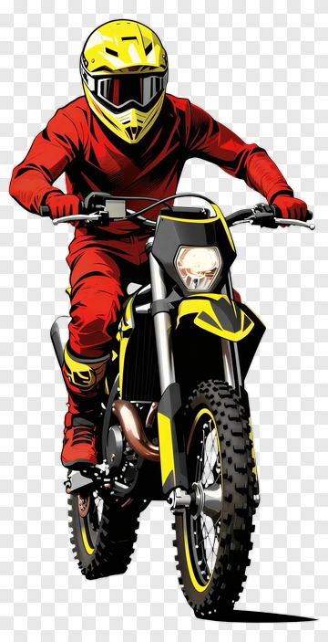 Motorcyclist Riding A Dirt Bike PNG