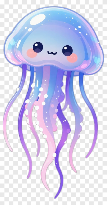 Cute Cartoon Jellyfish PNG