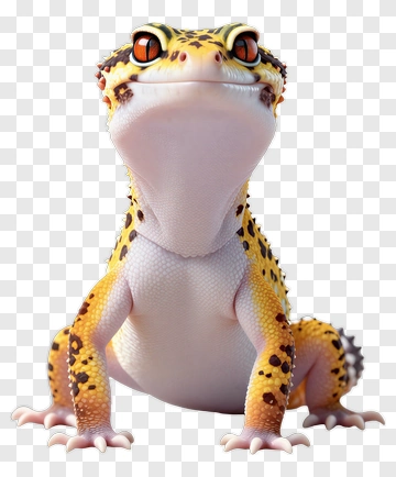 Leopard Gecko With Bright Orange Eyes PNG