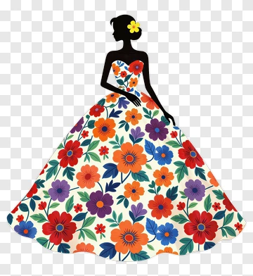 Floral Dress Silhouette PNG