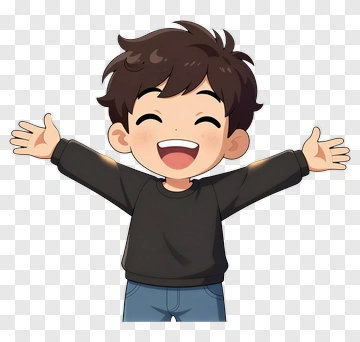 Happy Boy With Open Arms PNG