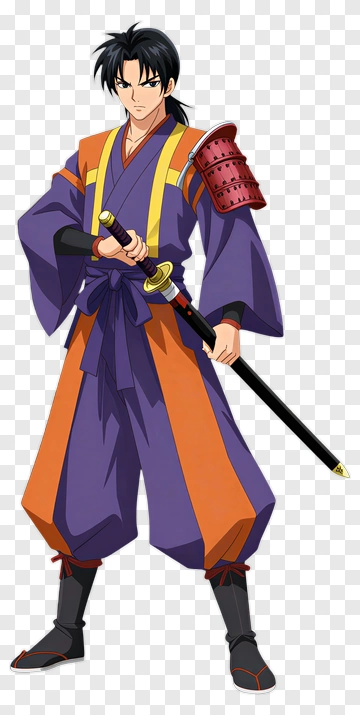 Anime Character Holding A Sword PNG