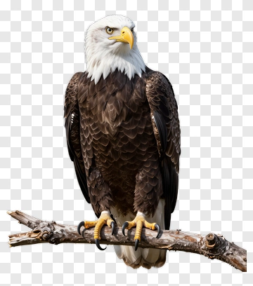 Bald Eagle Perched On A Branch PNG