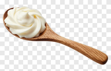 Wooden Spoon With Creamy Sauce PNG