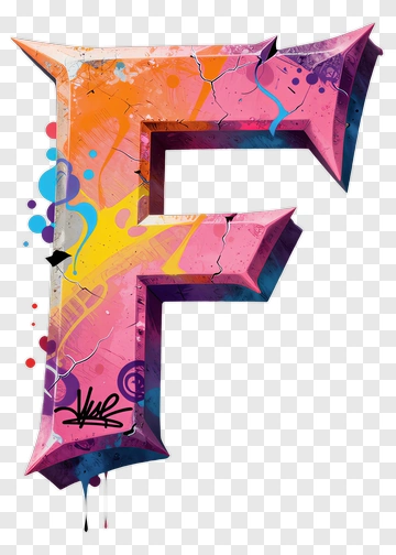 Colorful Graffiti Letter F PNG