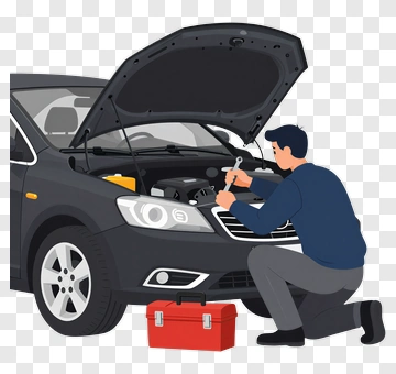 Mechanic Working On A Car Engine PNG