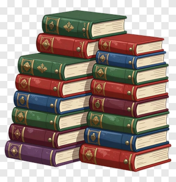 Colorful Stack Of Books PNG