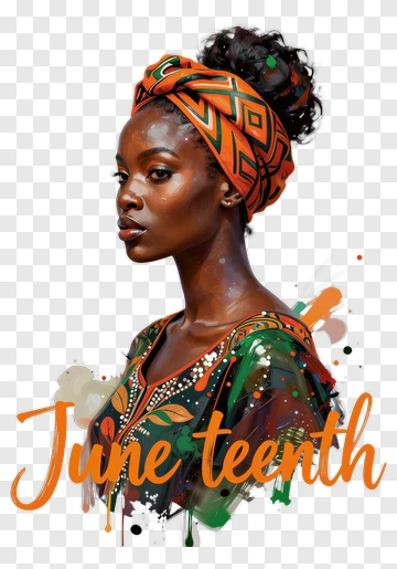 Woman Celebrating Juneteenth PNG