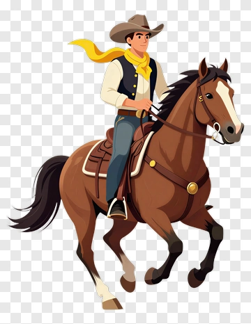 Cowboy Riding A Horse PNG