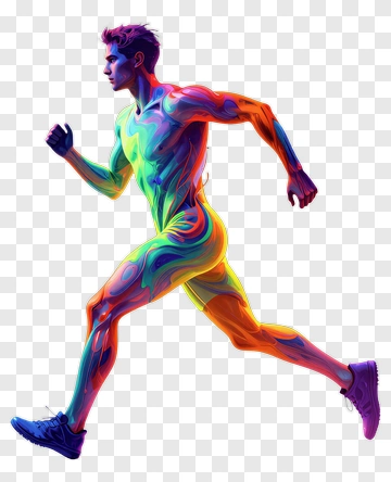 Colorful Runner In Motion PNG
