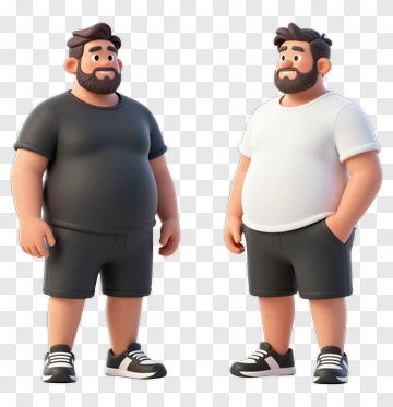 3D Cartoon Man Standing In Casual Attire PNG