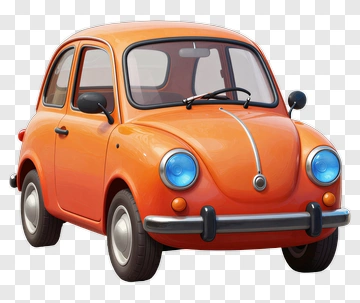 Cartoon Orange Car PNG