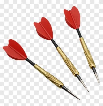 Darts With Red Flights And Gold Barrels PNG