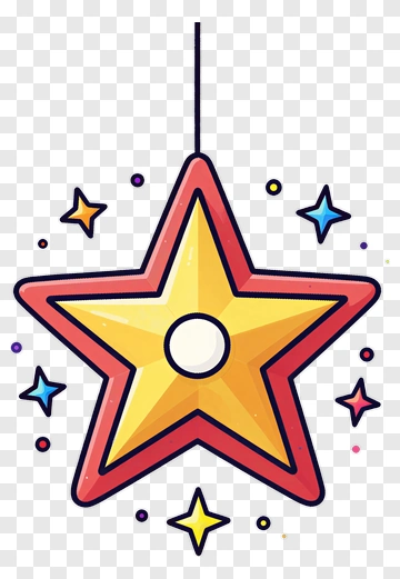 Colorful Star Decoration PNG