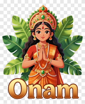 Onam Celebration With Traditional Dancer PNG