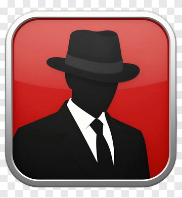 Silhouette Man In Suit And Hat PNG