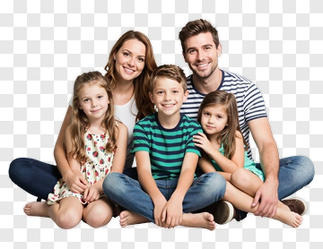 Happy Family Sitting Together PNG