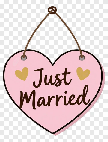 Just Married Heart Sign PNG