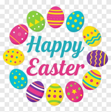 Happy Easter With Colorful Decorative Eggs PNG