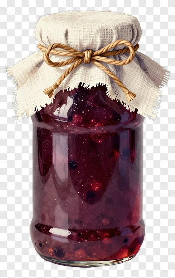 Jar Of Homemade Jam With Cloth Cover PNG