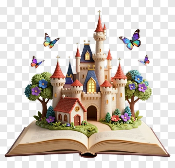 Fairytale Castle On An Open Storybook PNG
