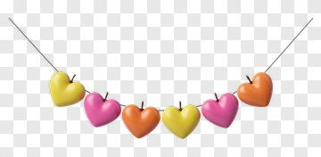 Colorful Heart Garland PNG