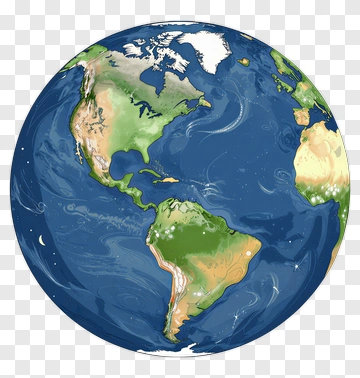 Earth Globe With Detailed Topography PNG