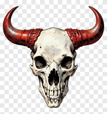Skull With Red Horns PNG