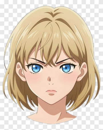 Anime Character With Short Blonde Hair And Blue Eyes PNG