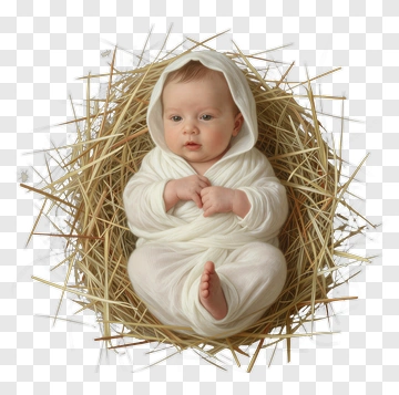 Baby In A Straw Nest PNG