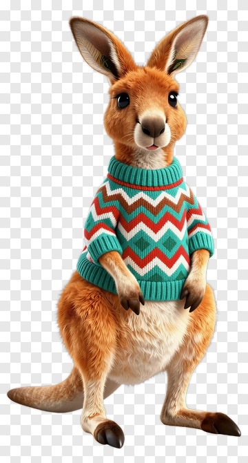 Kangaroo Wearing A Sweater PNG