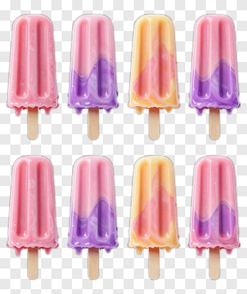 Colorful Ice Cream Popsicles PNG