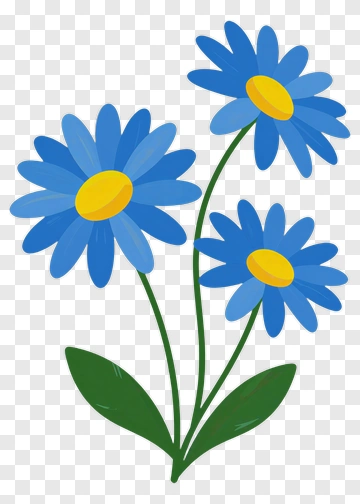 Colorful Blue Flower Bouquet PNG