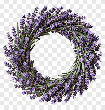 Lavender Flower Wreath PNG