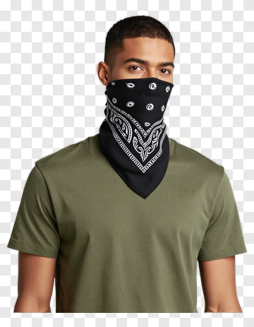 Man Wearing A Black Bandana PNG