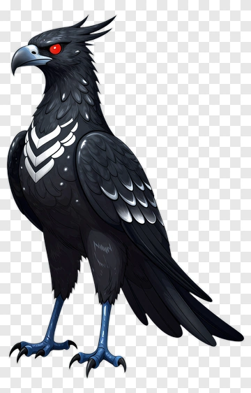Cartoon Black Bird With Red Eyes PNG