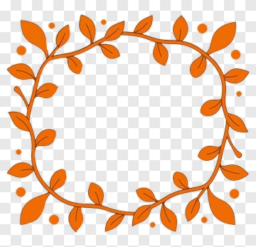 Orange Leaf Wreath PNG