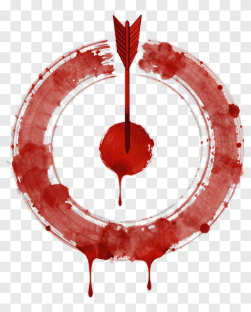 Red Target With Arrow And Blood Drips PNG
