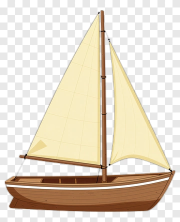 Sailboat With Yellow Sails PNG
