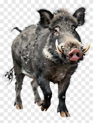 Wild Boar Running PNG