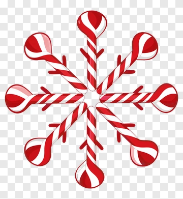 Candy Cane Snowflake Design PNG