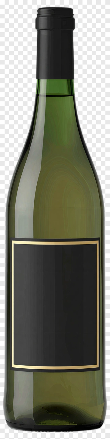 Green Wine Bottle With Blank Label PNG
