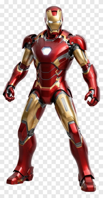 Iron Man In Red And Gold Armor PNG