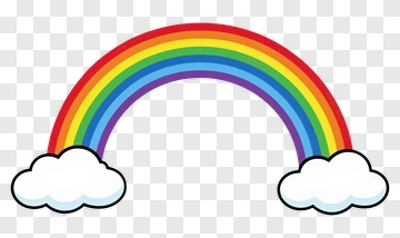 Colorful Rainbow With Clouds PNG