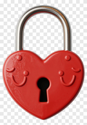 Heart-Shaped Lock PNG