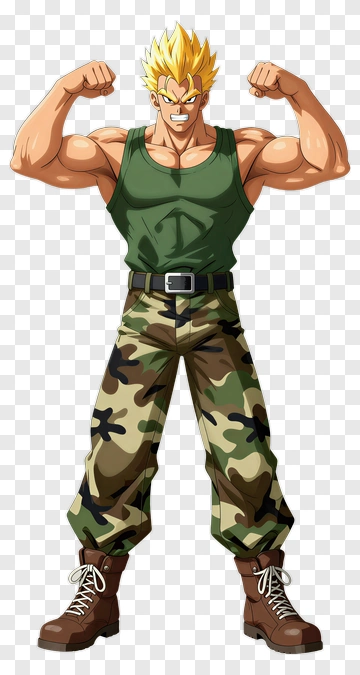 Muscular Cartoon Character Flexing Muscles PNG
